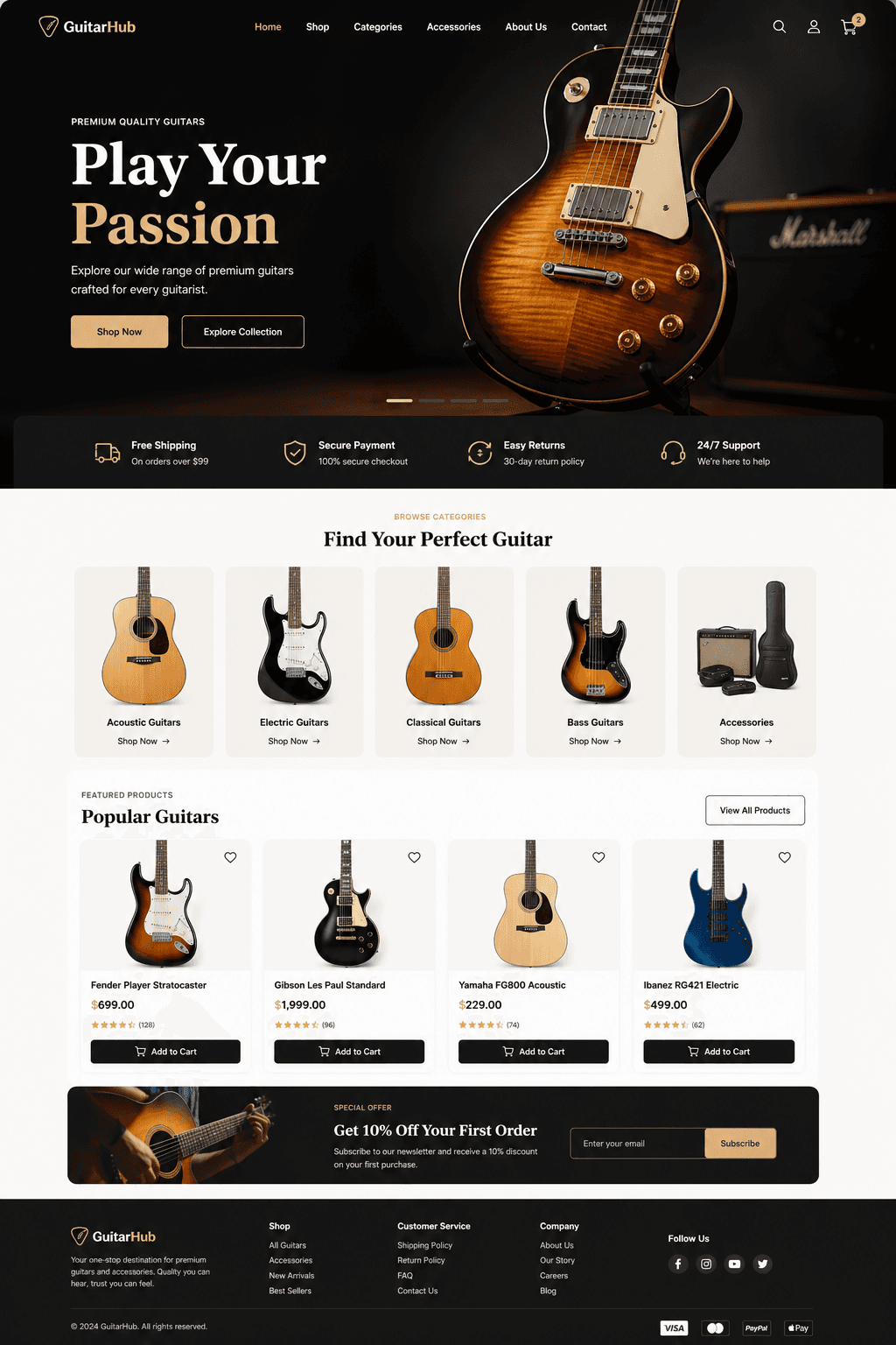 Guitar Ecommerce Website